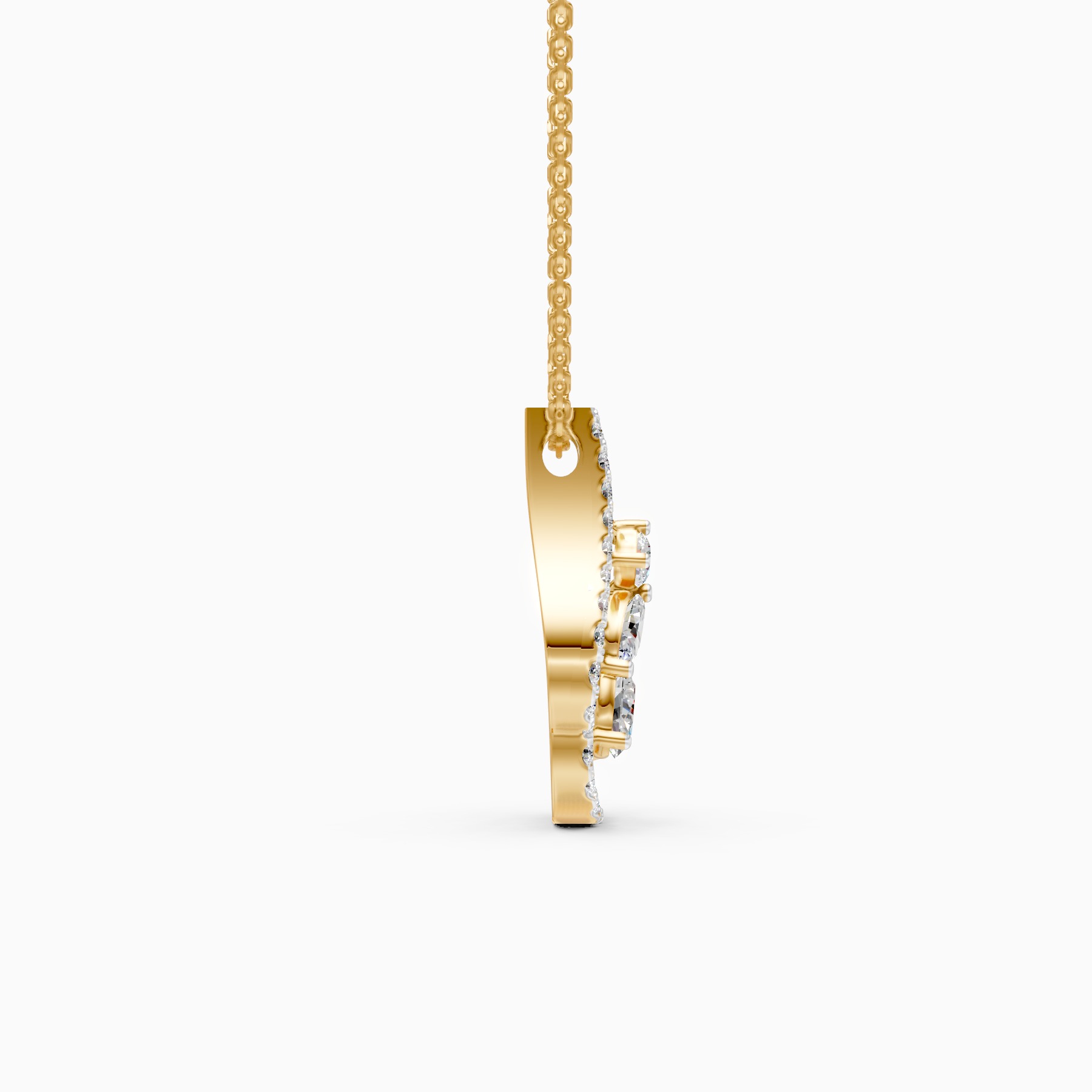 Designer Floral Lab Grown Diamond Pendant Necklace